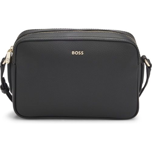 Sac porté croisé en cuir grainé avec logo - Boss - Modalova
