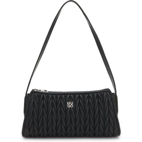 Sac hobo texturé avec finition à logo revisité - HUGO - Modalova
