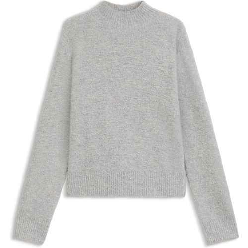 Pull en coton mélangé à teneur en cachemire avec col montant - Boss - Modalova