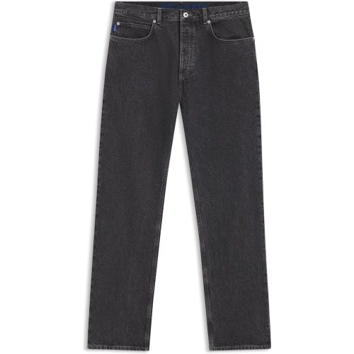 Jean Baggy en denim noir avec logo délavé - HUGO - Modalova