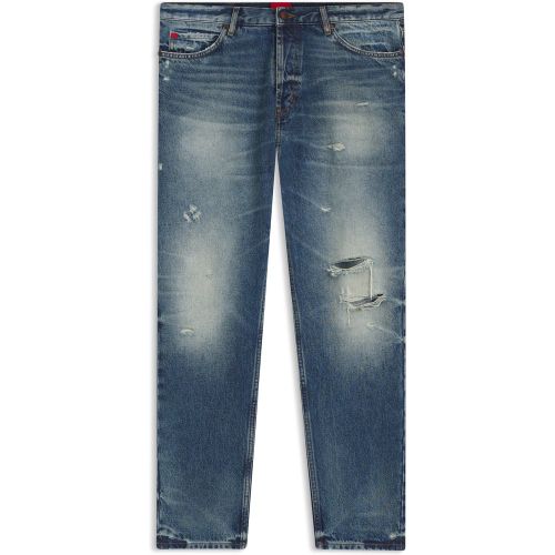 Jean Tapered en denim usé bleu - HUGO - Modalova