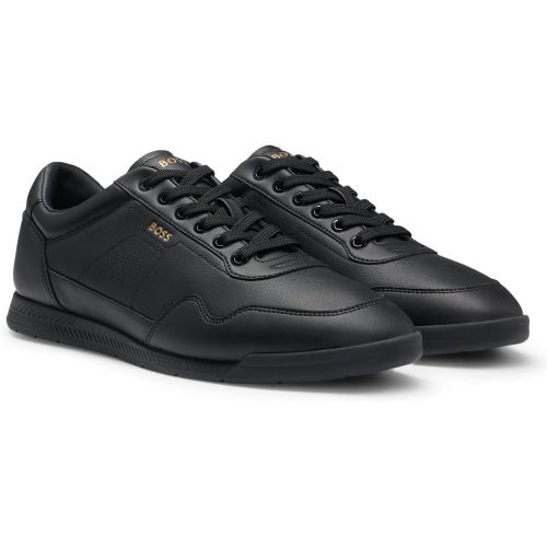 Baskets en cuir nappa avec logo doré - Boss - Modalova