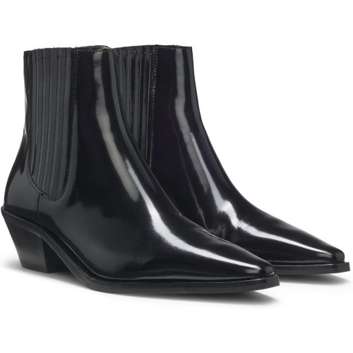 Bottines en cuir lisse à talon cubain - Boss - Modalova