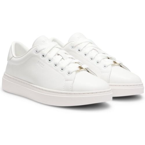 Baskets en cuir avec logos emés - Boss - Modalova