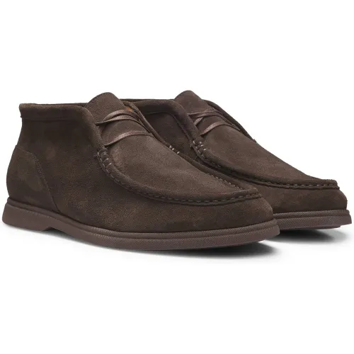 Bottes safari en cuir suédé avec surpiqûres - Boss - Modalova