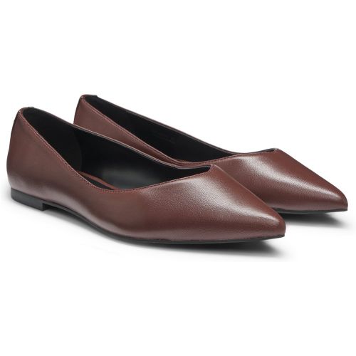 Ballerines en cuir nappa avec finition à logo revisité - HUGO - Modalova