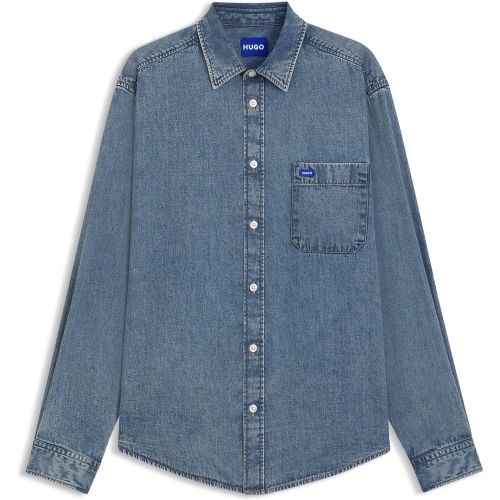Chemise Oversize en denim bleu - HUGO - Modalova