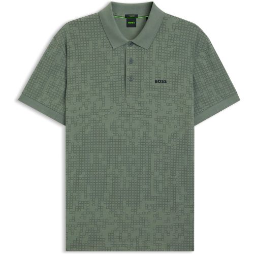 Polo en coton stretch entièrement imprimé - Boss - Modalova