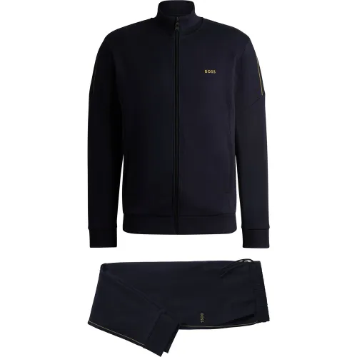 Ensemble de survêtement en coton interlock avec détails de logo - Boss - Modalova