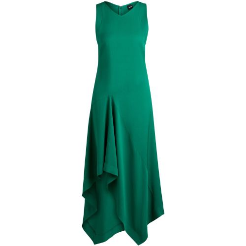 Robe longue en twill doux avec effet cascade sur le devant - Boss - Modalova