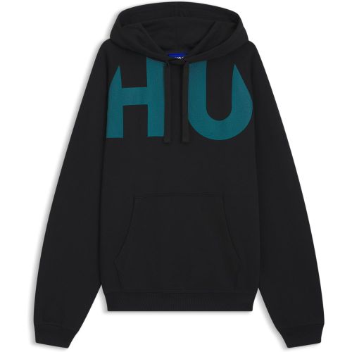 Sweat à capuche en molleton de coton avec logo imprimé - HUGO - Modalova