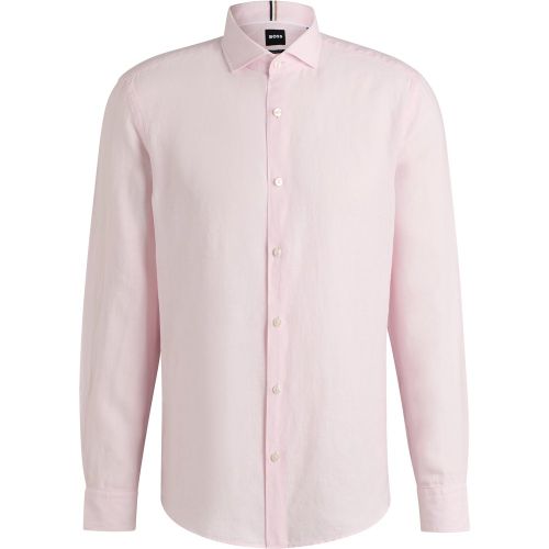 Chemise Casual en lin avec col italien - Boss - Modalova