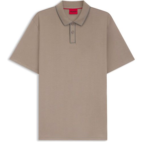 Polo en coton haut de gamme aux finitions contrastantes - HUGO - Modalova