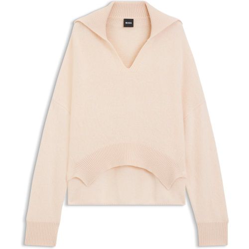 Pull en laine vierge et cachemire à encolure zippée - Boss - Modalova