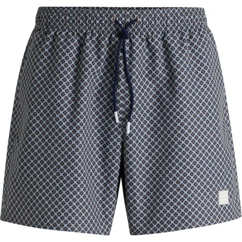 Short de bain imprimé avec badge logoté - Boss - Modalova