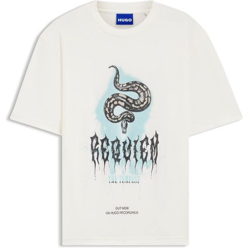 T-shirt en jersey de coton à logo artistique - HUGO - Modalova