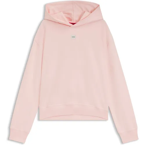 Sweat à capuche avec étiquette logo - HUGO - Modalova