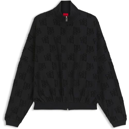 Veste en coton mélangé avec motif logo partout - HUGO - Modalova