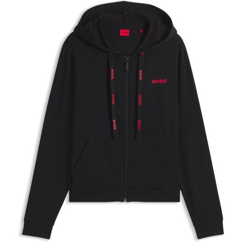 Sweat à capuche zippé en coton mélangé - HUGO - Modalova