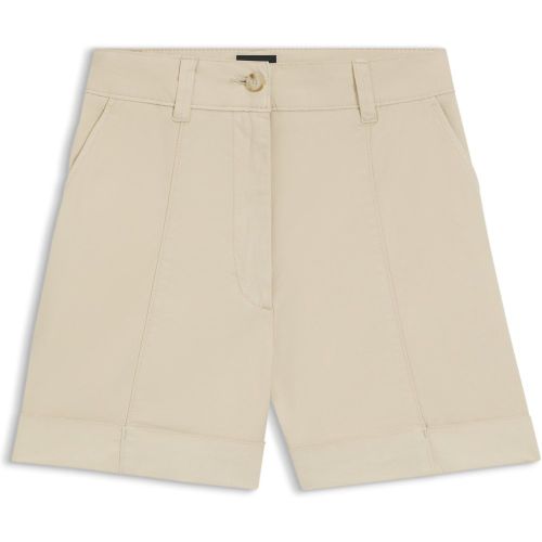 Short en coton stretch avec ourlets retroussés - Boss - Modalova