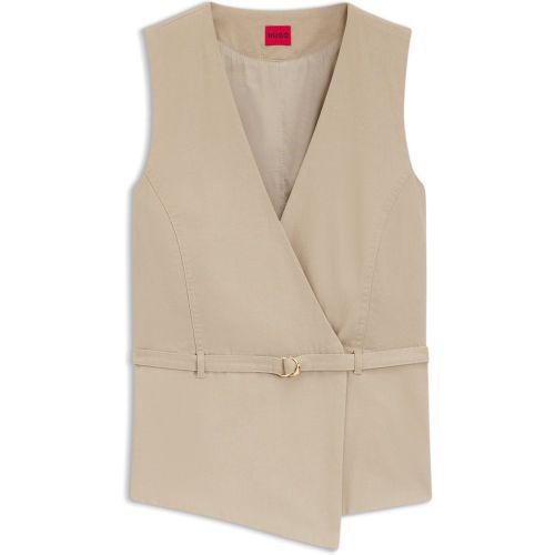 Gilet Regular ceinturé en coton et en chanvre - HUGO - Modalova
