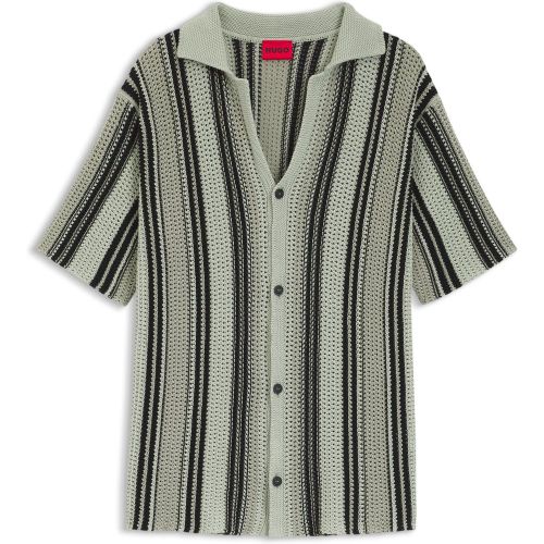 Chemise coupe décontractée en coton tricoté ajouré - HUGO - Modalova