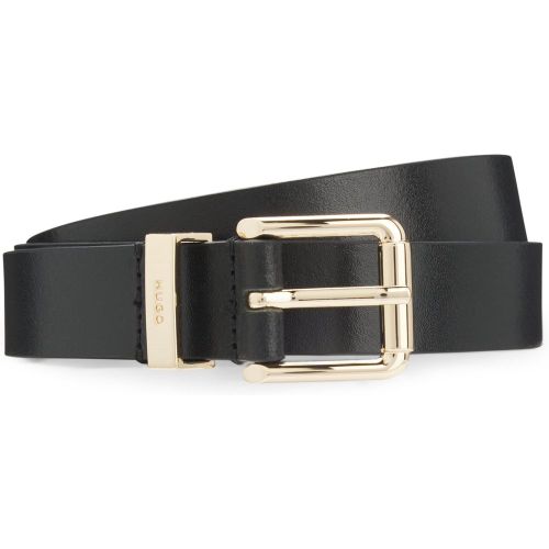Ceinture en cuir italien avec boucle nœud dorée - HUGO - Modalova