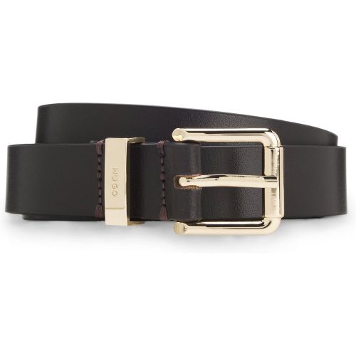 Ceinture en cuir italien avec boucle nœud dorée - HUGO - Modalova