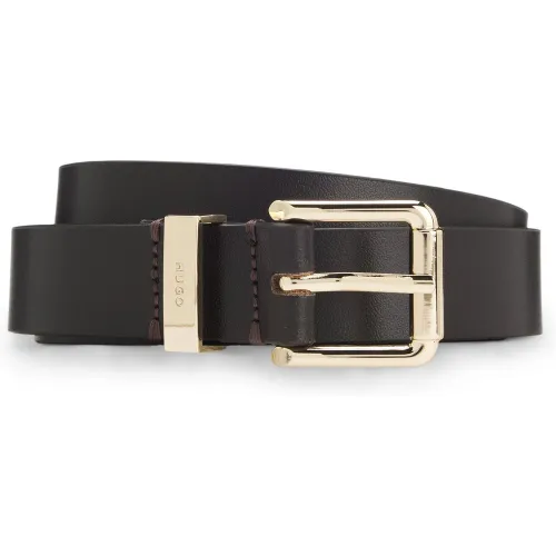 Ceinture en cuir italien avec boucle nœud dorée - HUGO - Modalova