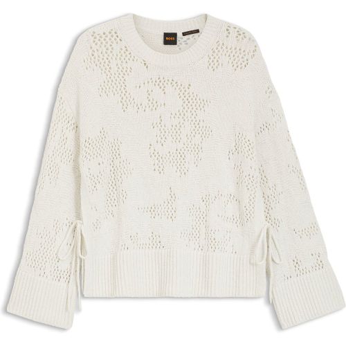 Pull Oversize en coton mélangé avec motif en maille - Boss - Modalova