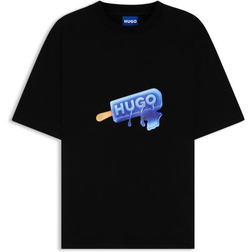 T-shirt en jersey de coton à motif glace - HUGO - Modalova