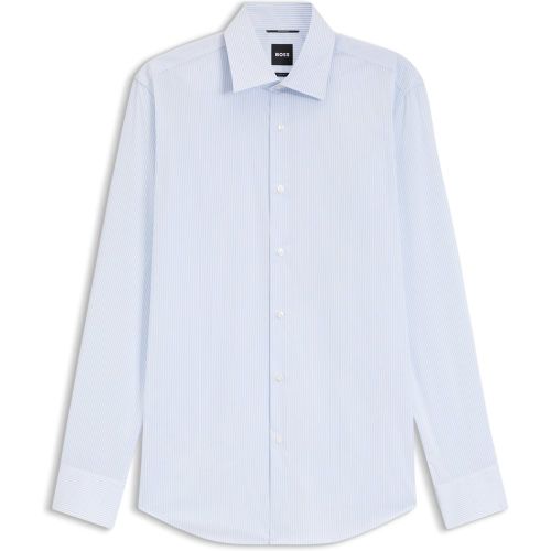 Chemise Slim Fit en popeline de coton mélangé à rayures - Boss - Modalova