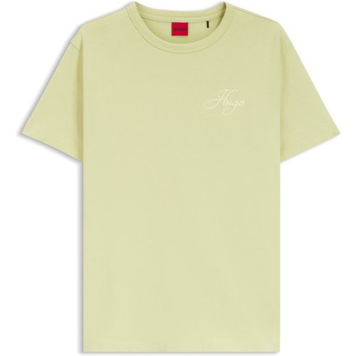 T-shirt en jersey de coton avec logo manuscrit brodé - HUGO - Modalova