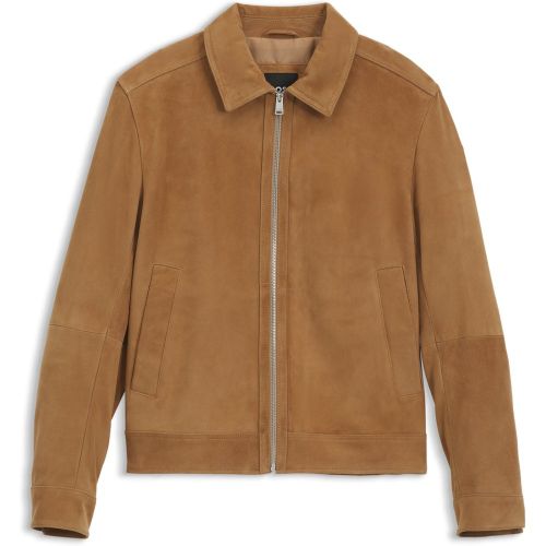 Veste en cuir suédé avec fermeture éclair - Boss - Modalova