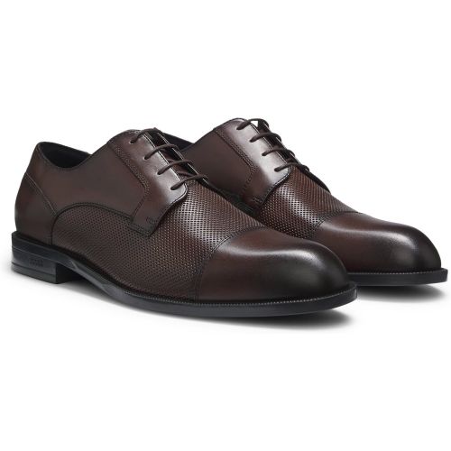 Chaussures derby en cuir à bout droit - Boss - Modalova