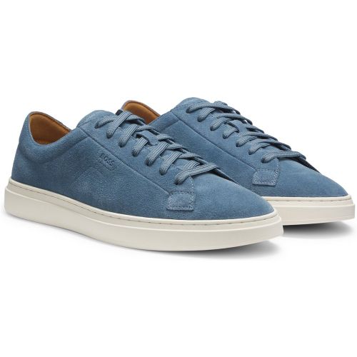 Baskets en cuir suédé avec logo en relief - Boss - Modalova