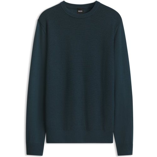 Pull en laine vierge mélangée aux différentes structures - Boss - Modalova