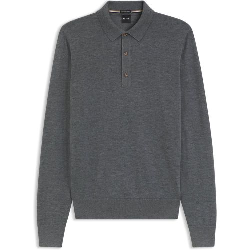 Pull col polo en laine mérinos - Boss - Modalova