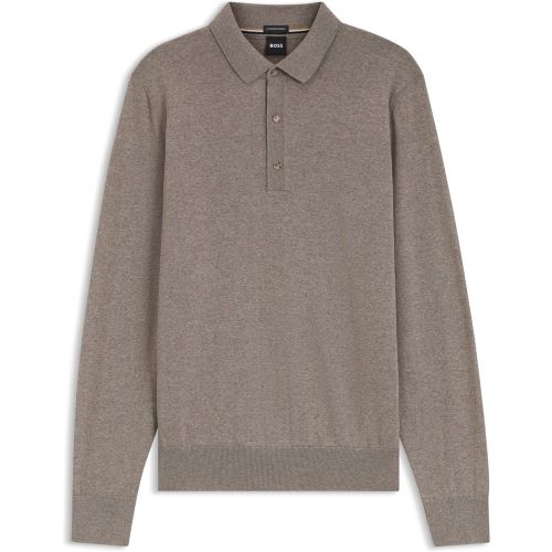 Pull col polo en laine mérinos - Boss - Modalova