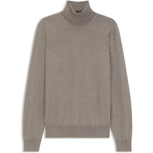 Pull en laine mérinos extra fine avec col cheminée - Boss - Modalova
