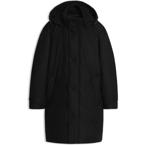 Parka en laine mélangée rembourrée de duvet à capuche amovible - Boss - Modalova