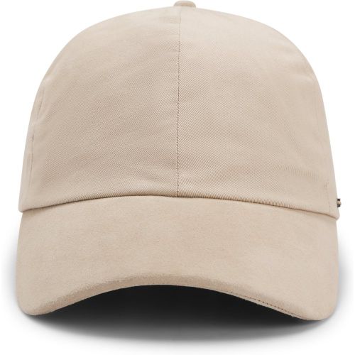 Casquette en gabardine de coton avec visière en cuir suédé - Boss - Modalova