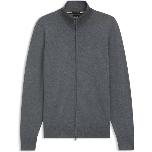 Pull zippé en laine mérinos - Boss - Modalova