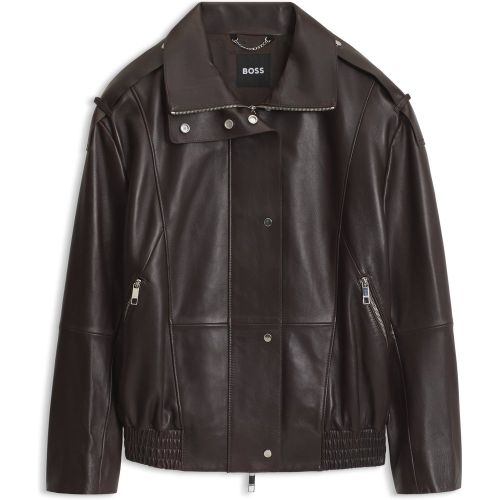 Trench court en cuir nappa style aviateur - Boss - Modalova