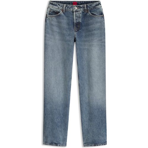 Jean Barrel en denim bleu lavé en douceur - HUGO - Modalova