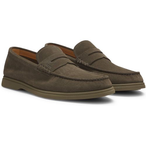 Mocassins en cuir suédé avec finition Penny logo - Boss - Modalova