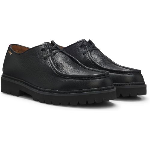 Derbies esprit mocassin en peau grainée - HUGO - Modalova