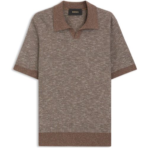 Pull polo à col Johnny en mohair, soie et coton - Boss - Modalova