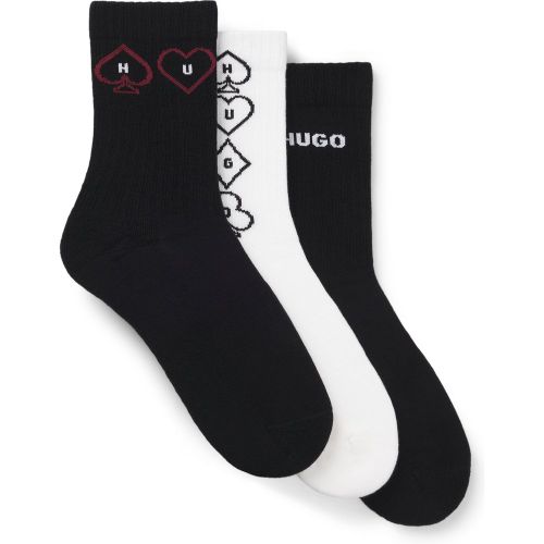 Lot de trois paires de chaussettes à motif en coton mélangé - HUGO - Modalova