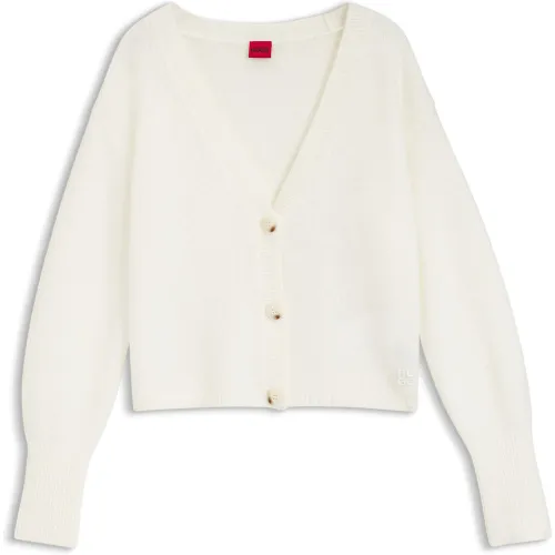 Cardigan Relaxed en laine texturée - HUGO - Modalova